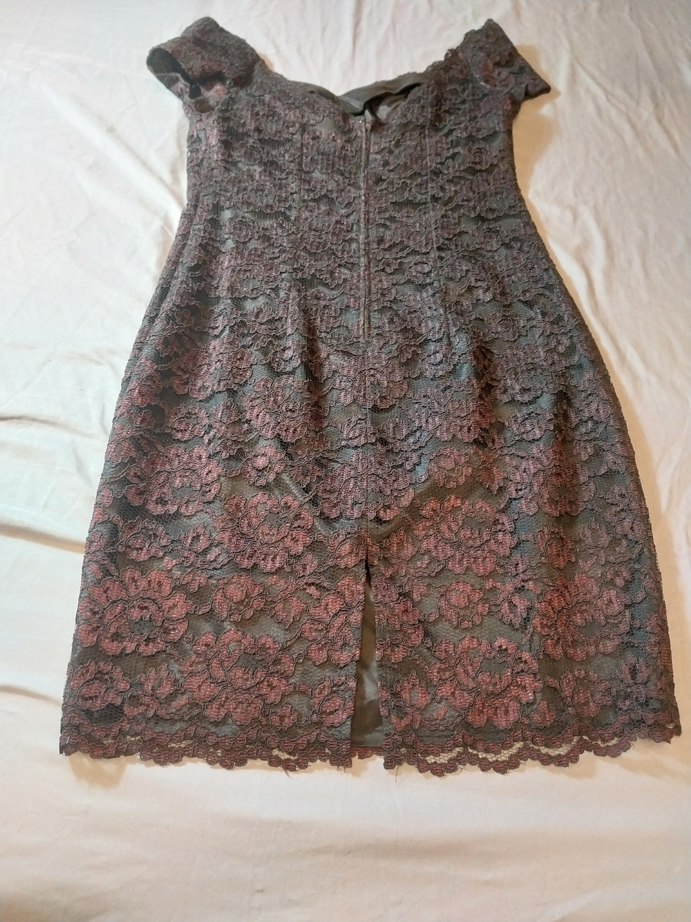 Vintage 90s Expo Nite Lace Cocktail Dress Off-the-Shoulder Whimsigoth Size 12 #2
